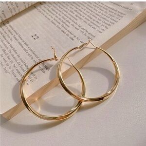 Gold Plated Hoops Earrings Hypoallergenic